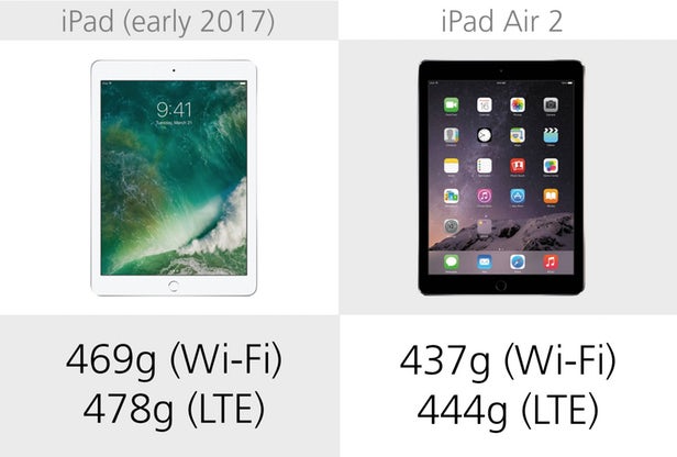 [图]2017年款ipad和ipad air 2规格参数对比